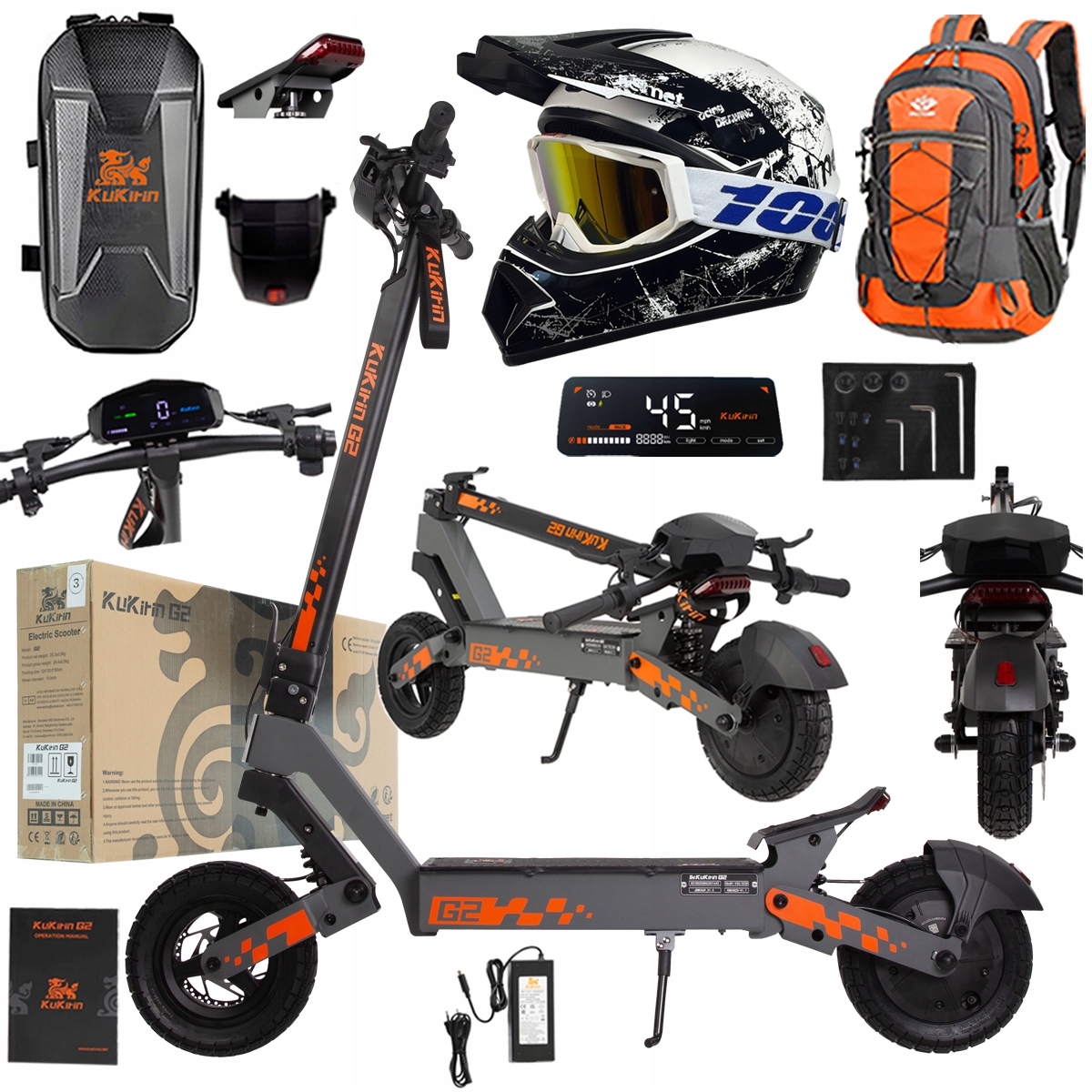 Kukirin G2 2026 Nové skládací elektrické vozidlo 1200W 45KM/H 15Ah 48V 10"