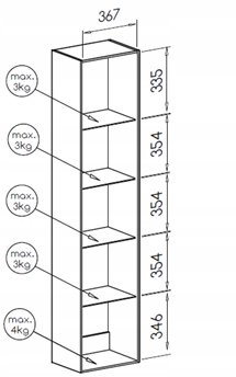 Witryna wisząca pionowa ze szkłem VIGO VG3G czarny / dąb wotan Marka Cama Meble