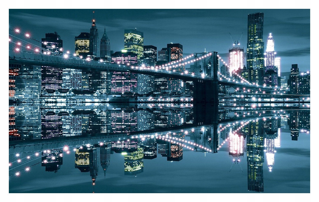 Fototapeta Brooklynský most v noci New York vinylová 368x280 lepidlo