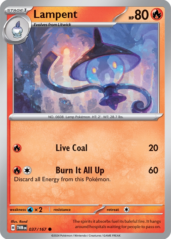 Oryginalna Karta Pokemon Lampent (twm 037)