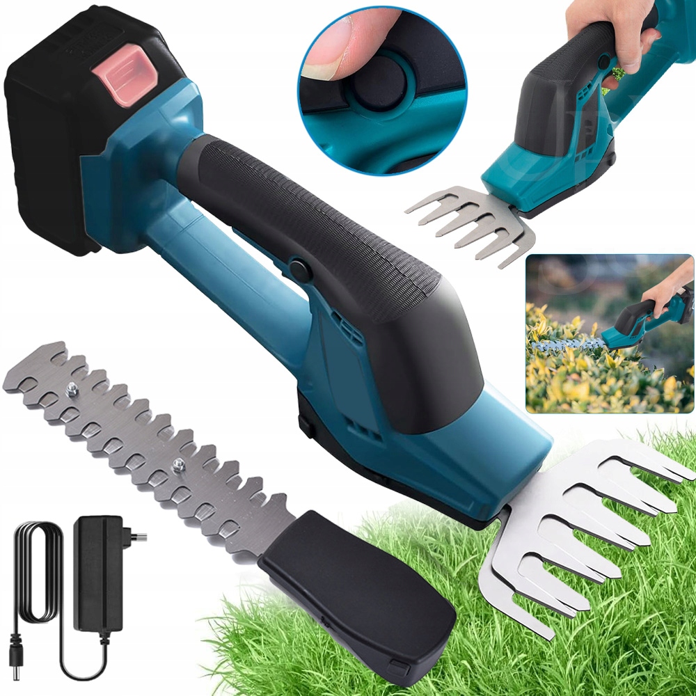 Nożyce Akumulatorowe Do Trawy I Żywopłotu Trymer Sekator 18V 2600MAH 2W1