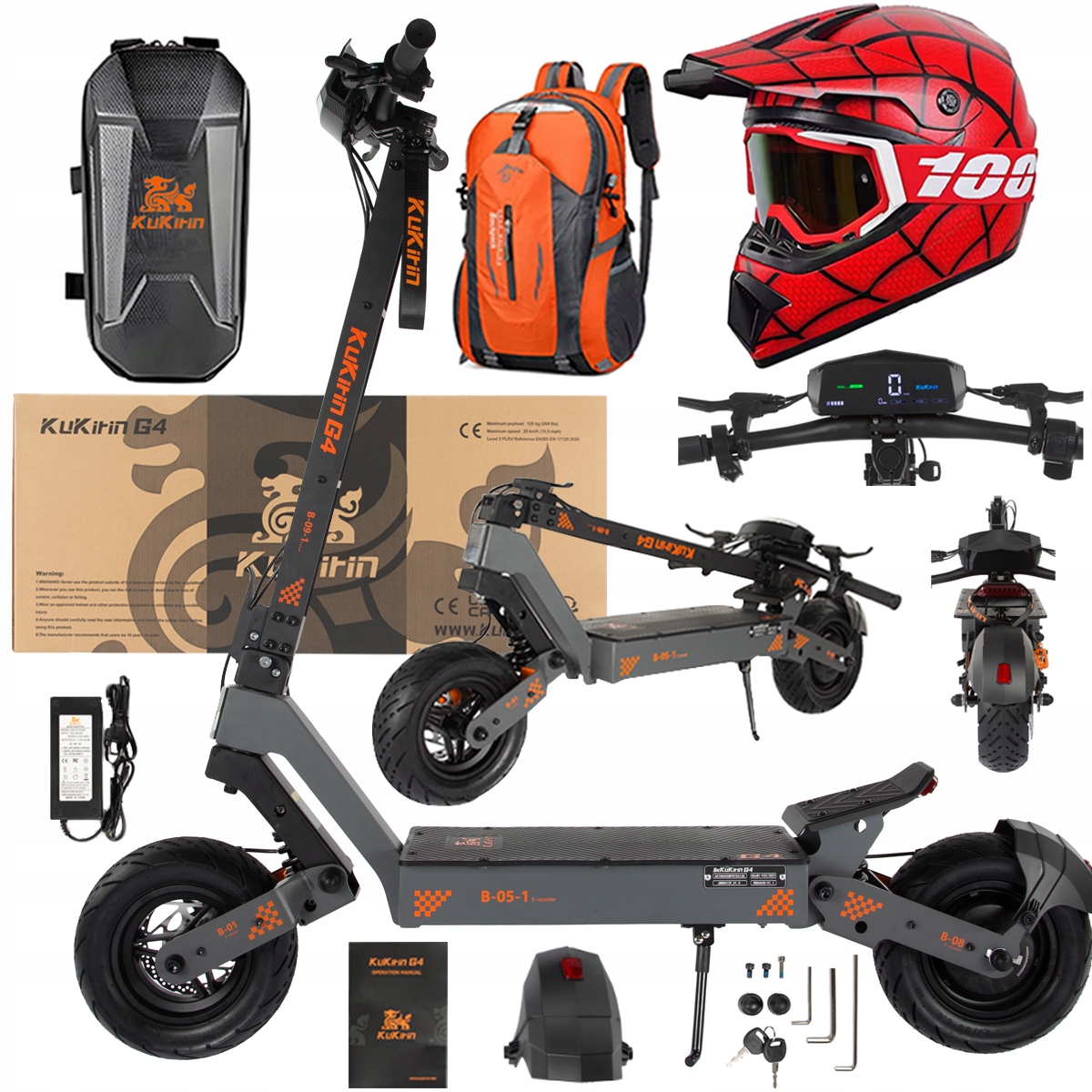 KuKirin G4 Skládací elektrická vozidla 2000W 70KM/H 60V 20Ah 75km +Dárek