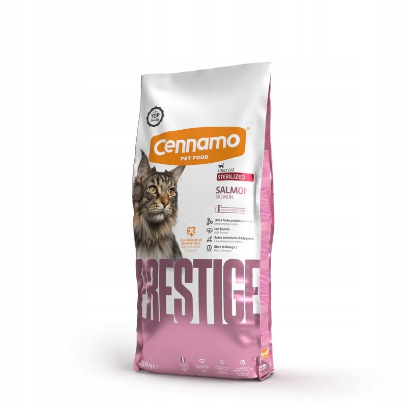 Levně Prestige Premium Cat Sterilized Salmon 10KG * Cennamo * Krmivo pro kastrované kočky s lososem 10kg