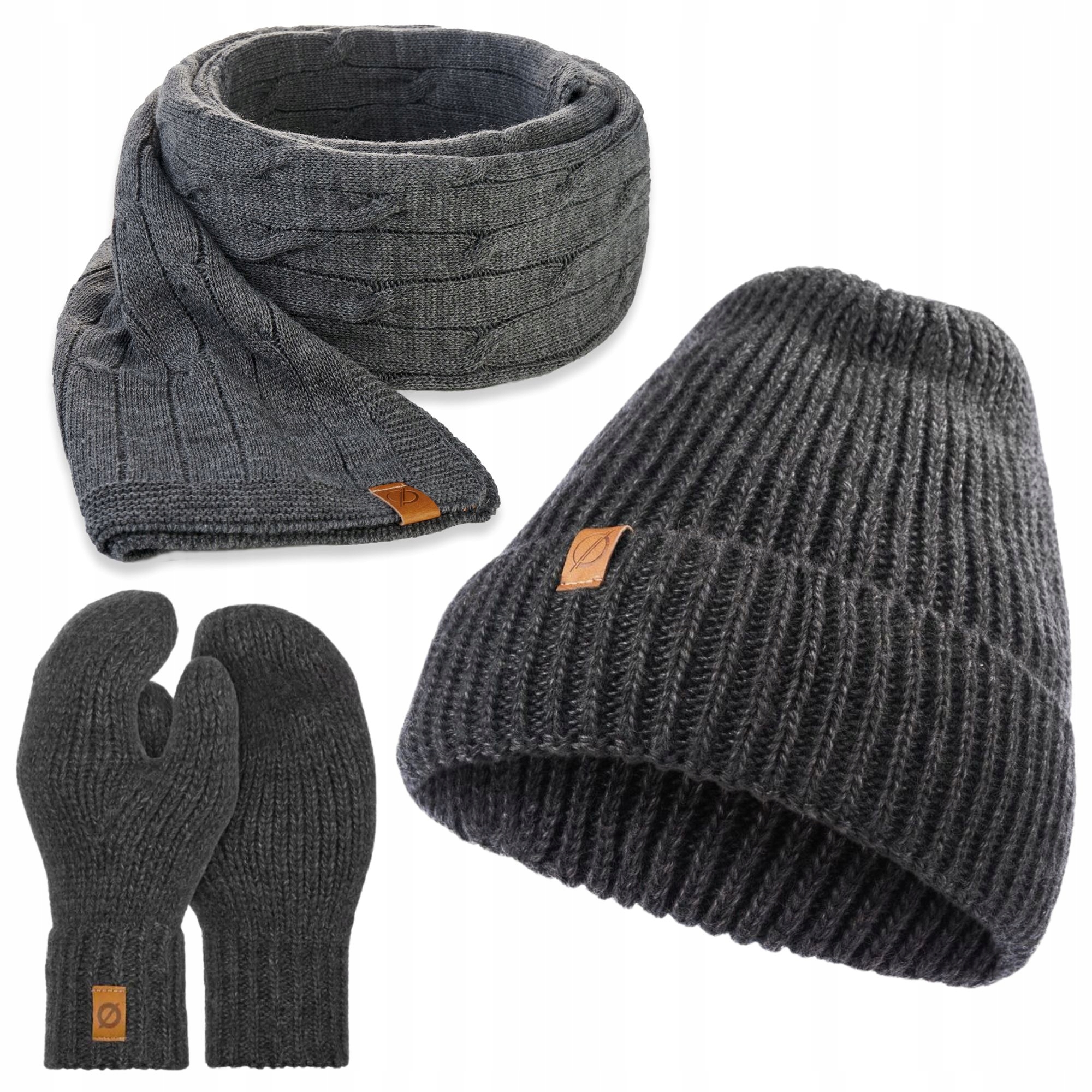 Grafitový dámský zimní komplet 3v1 Módní a teplý