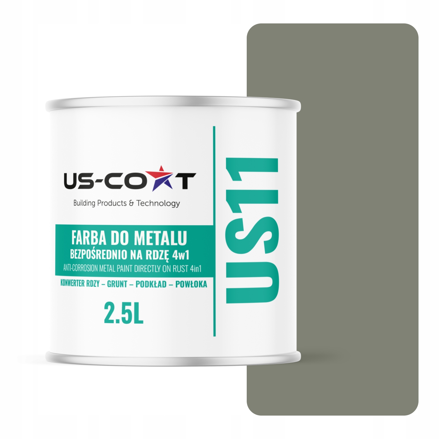 Antikorózna Farba Na Kov Na Hrdzu Cementová Šedá Ral 7033 Lesk 2,5 L