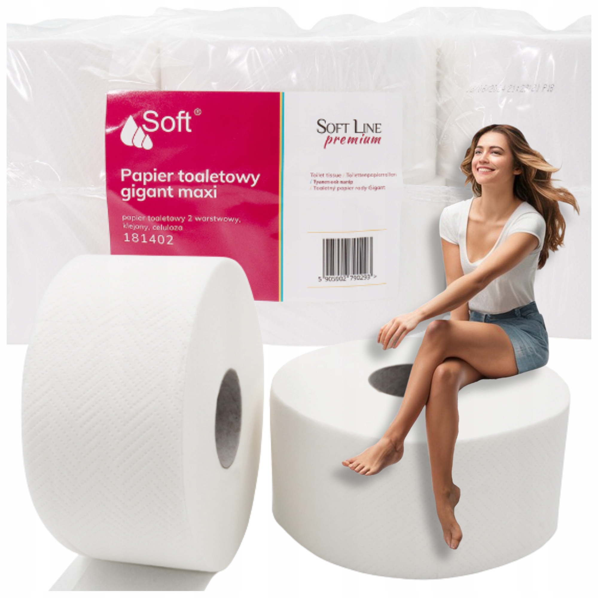 Papier Toaletowy Soft Premium 2 Warstwowy Ekonomiczny do Domu Biura 12x140m