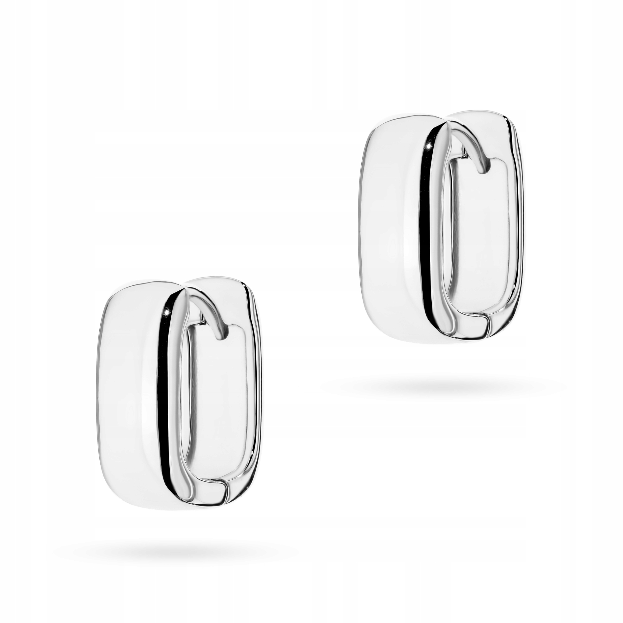 Dámské stříbrné Náušnice ryzost 925 , anglické, hladké obdélníky