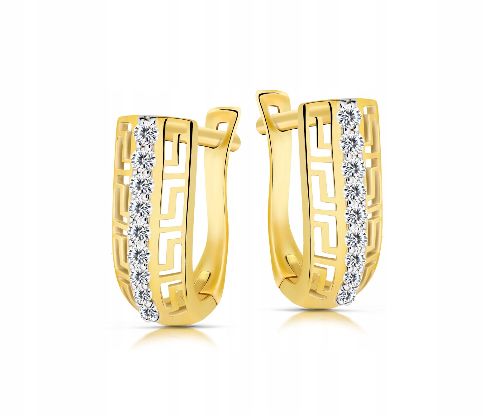 

Złote Kolczyki 333 Greckie Prezent 3D + Gratisy