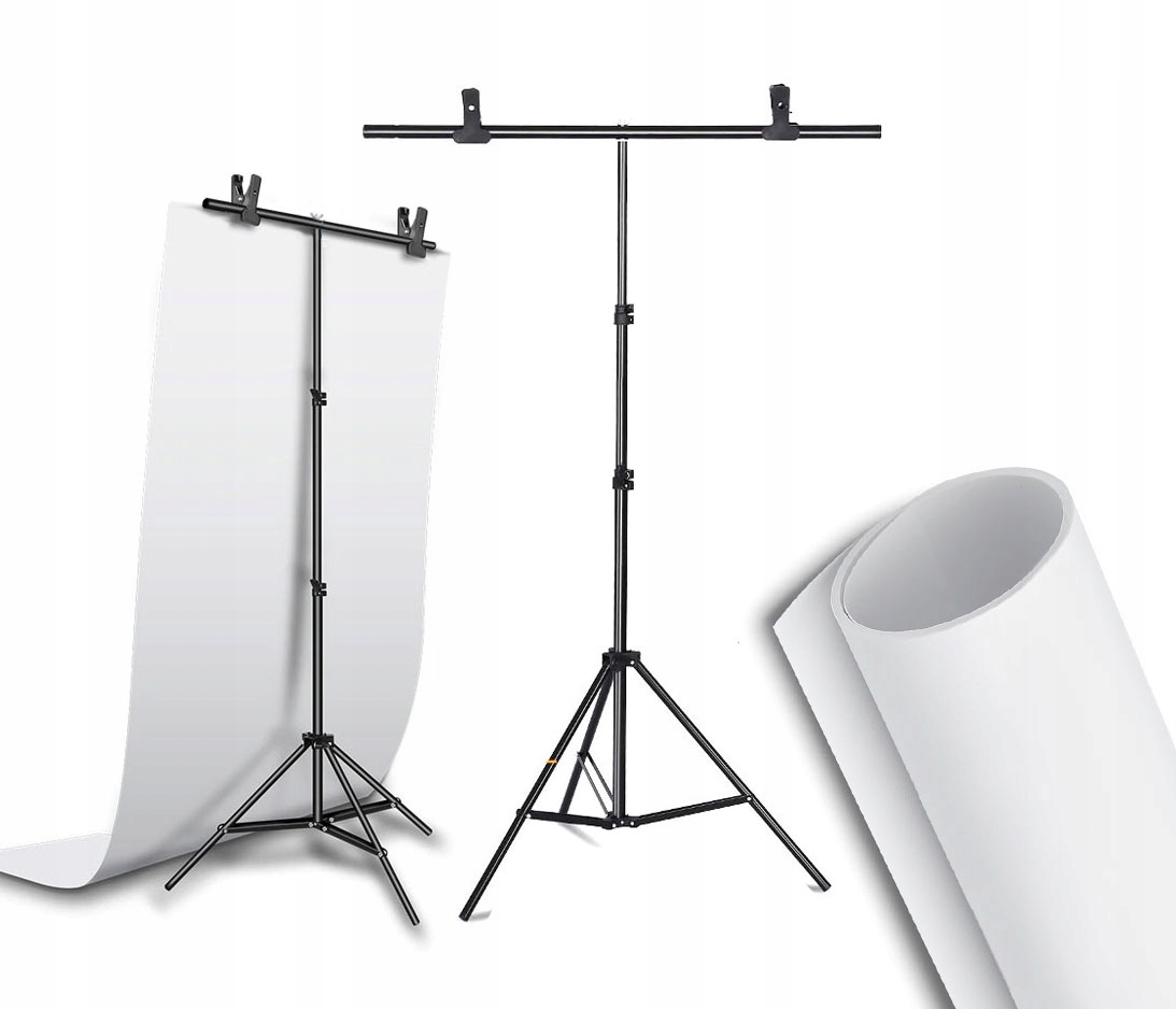 ZESTAW DO TEŁ TYP T TŁO PVC 100x200cm BIAŁE