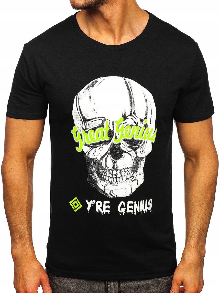 

T-shirt Męski Z Nadrukiem Czarny Y70012 Denley_m