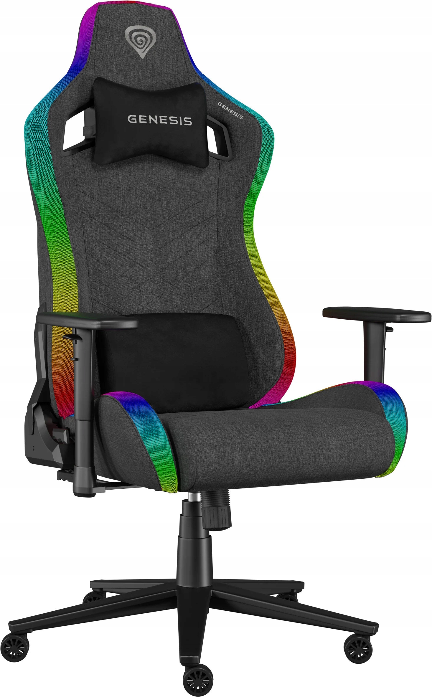 Herné kreslo Genesis Trit 660 Rgb látka sivá