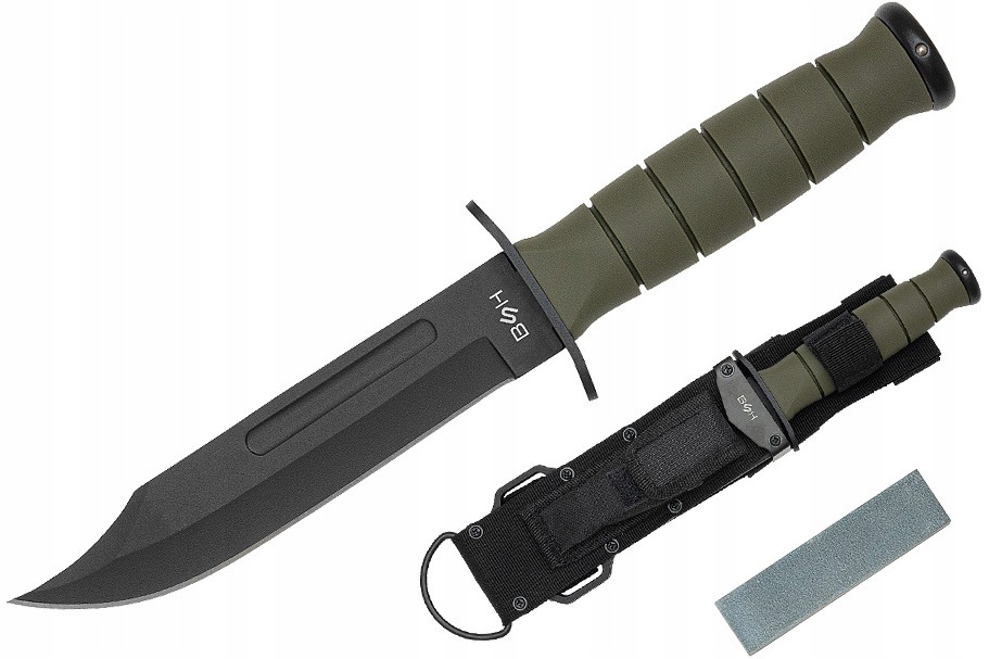 Nóż Taktyczny wojskowy solidny olive Bsh 308H etui