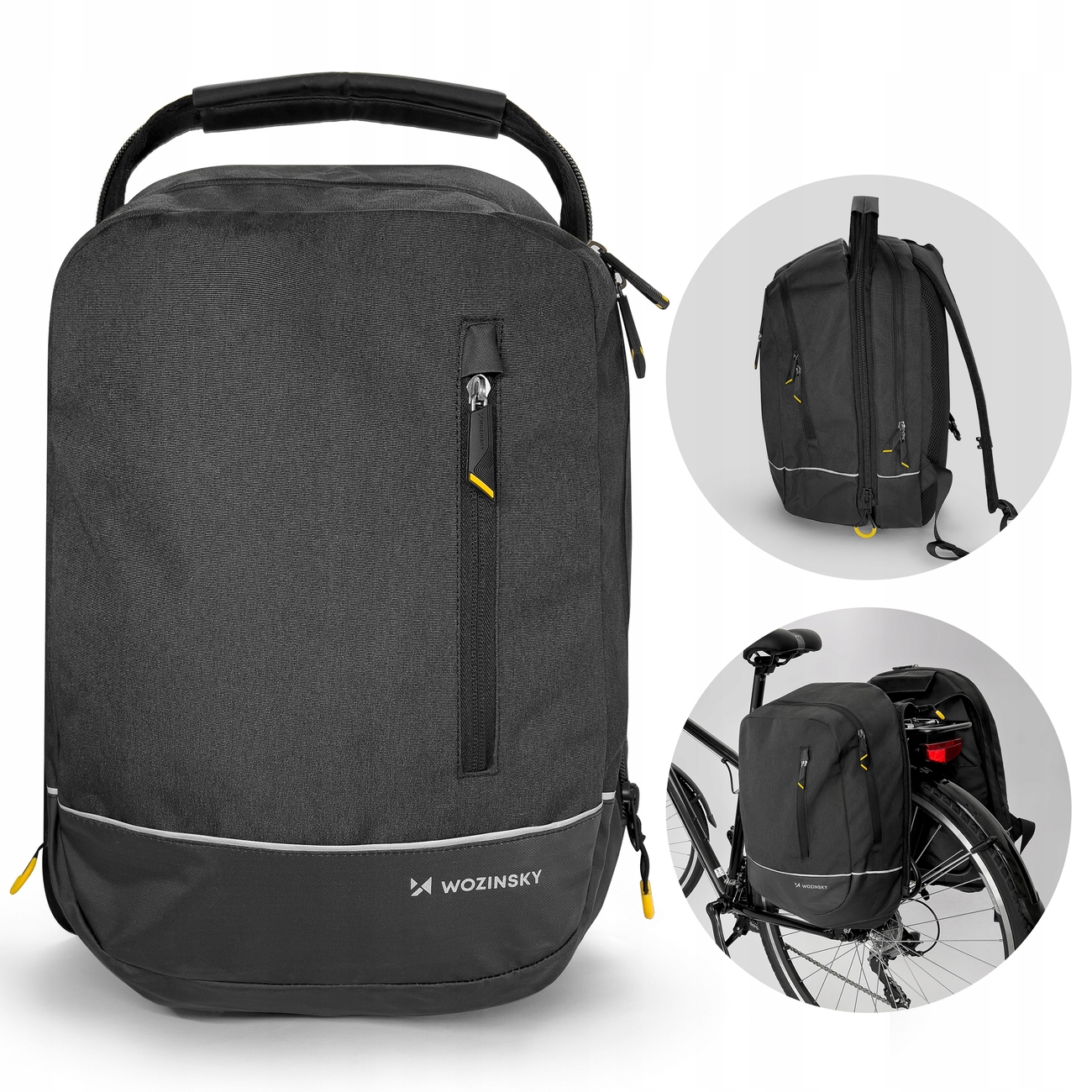 

Wozinsky duża torba rowerowa sakwa plecak 2w1 30L