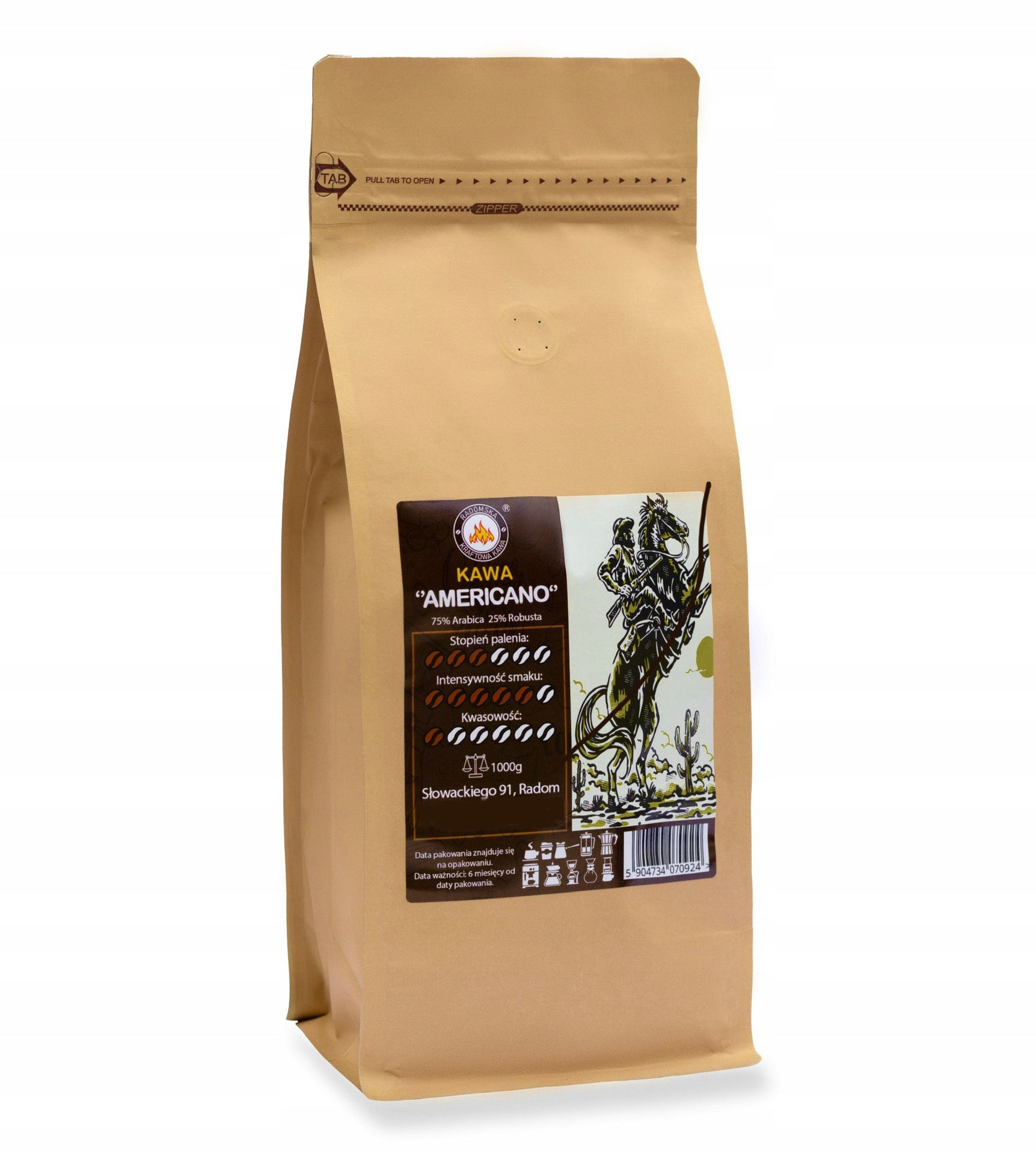 Mletá káva Americano 1000 g Arabica 100%