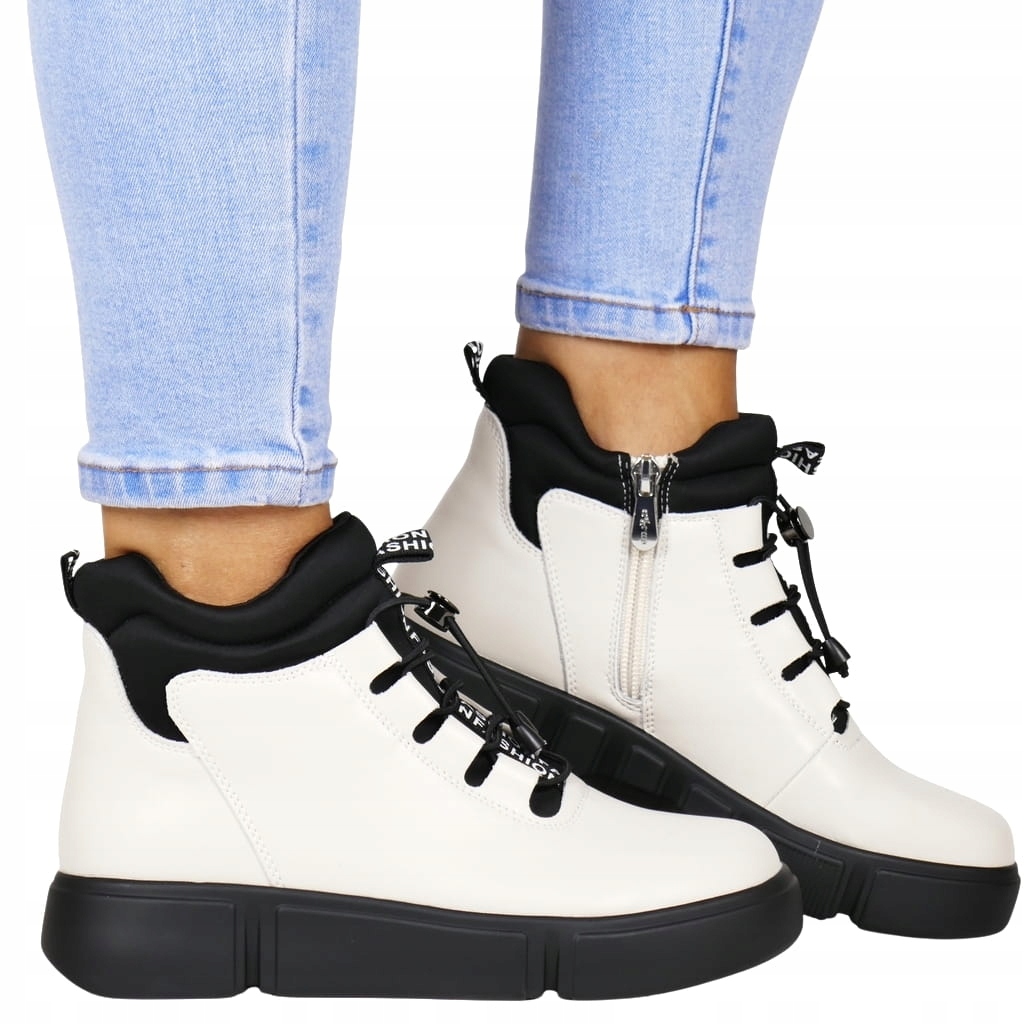 Béžové Kotníkové Boty Na Klínku, Kožené Zimní Boty Zateplené Nad Kotník, Módní Top