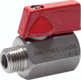 Kulový kohout se závitem mini Gz/gw 1/8" nerezová ocel