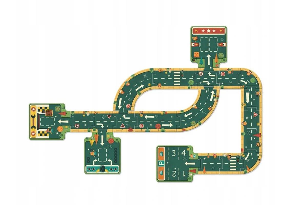 Puzzle podłogowe Drogi Miasta Ulice DJECO Bohater brak
