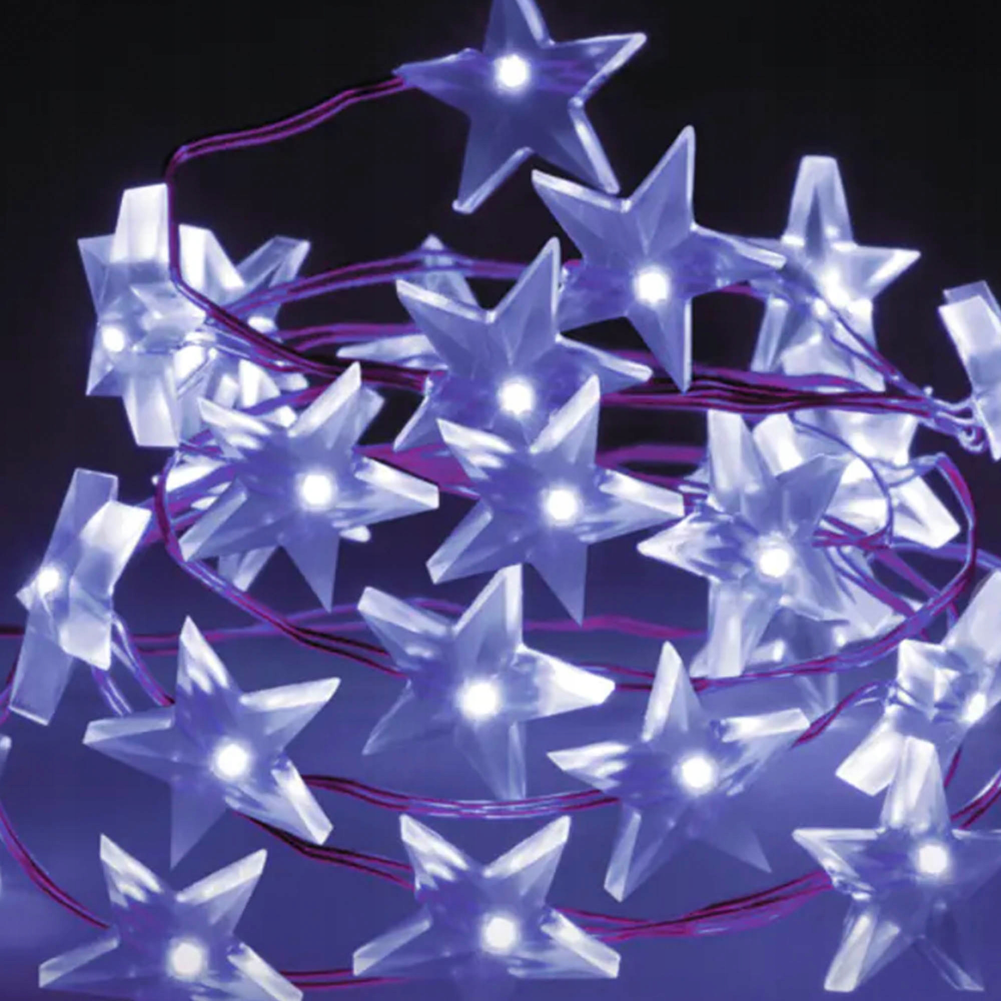 

Lampki Druciki Gwiazdki 40 Led Zimne Na Baterie