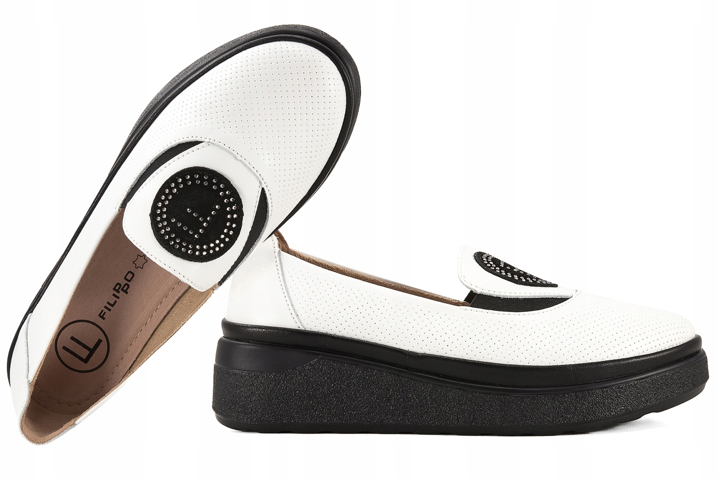 Filippo DP6801 Dámské Mokasíny Polobotky Na Platformě Kožené bílé 37 Bílá