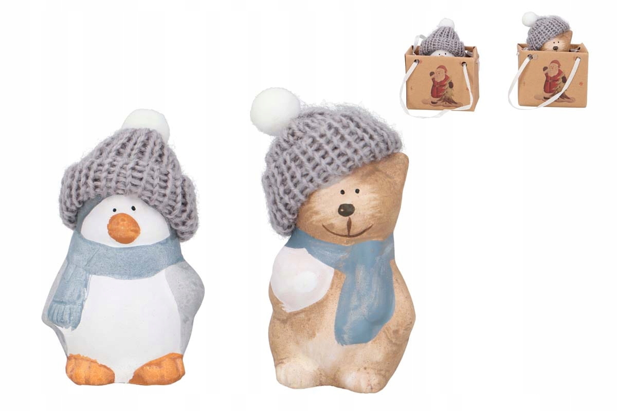 

Figurka ozdobna w torebce ceramiczna mikołajki