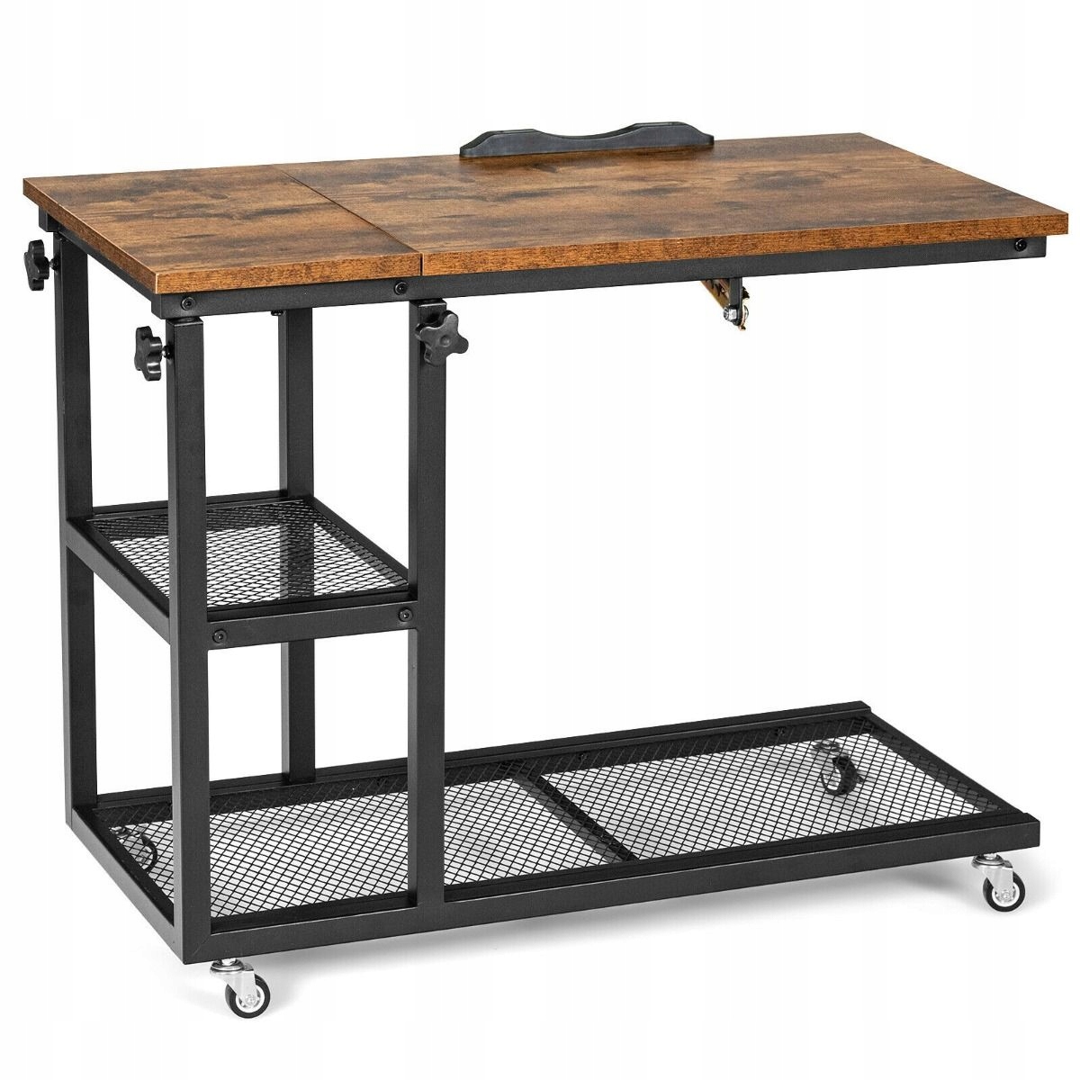 Stolik boczny na laptopa z regulacją wysokości i nachylenia, industrialny