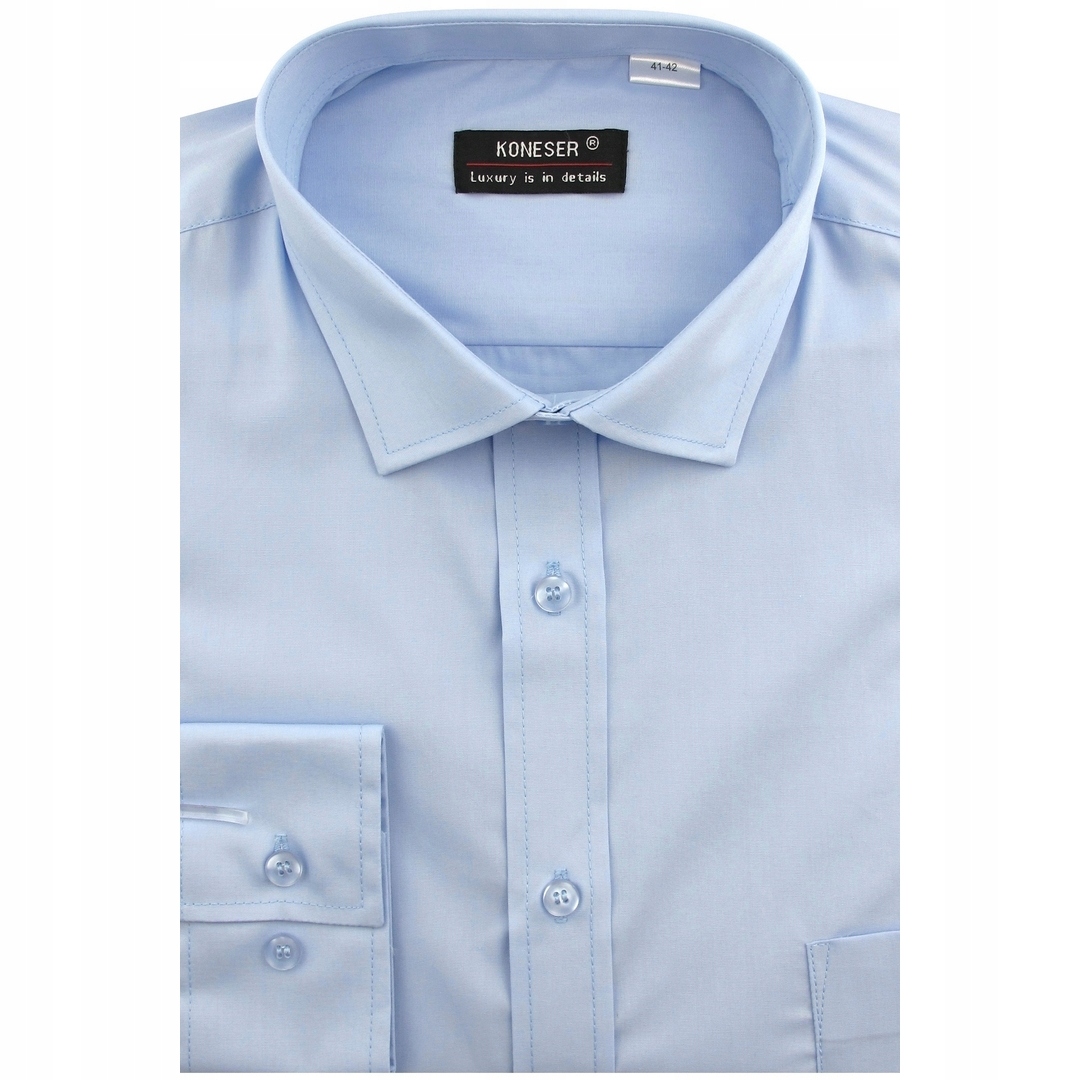 Koszula Męska Wizytowa do garnituru błękitna Regular L070