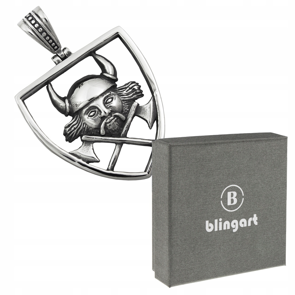 Zawieszka męska WIKING tarcza Herb Godło TOPORY STAL chirurgiczna