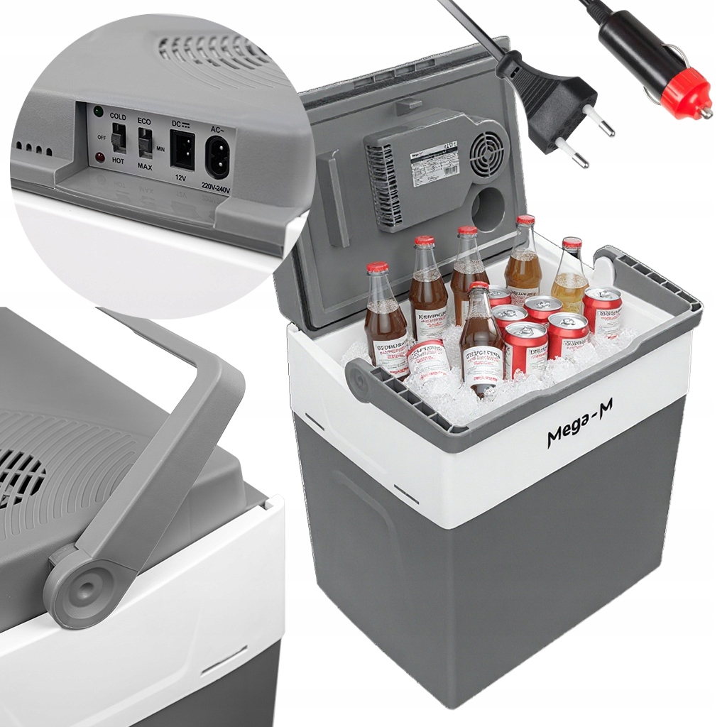 Przenośna Lodówka Turystyczna Samochodowa Duża Chłodzenie Grzanie 12V/230V