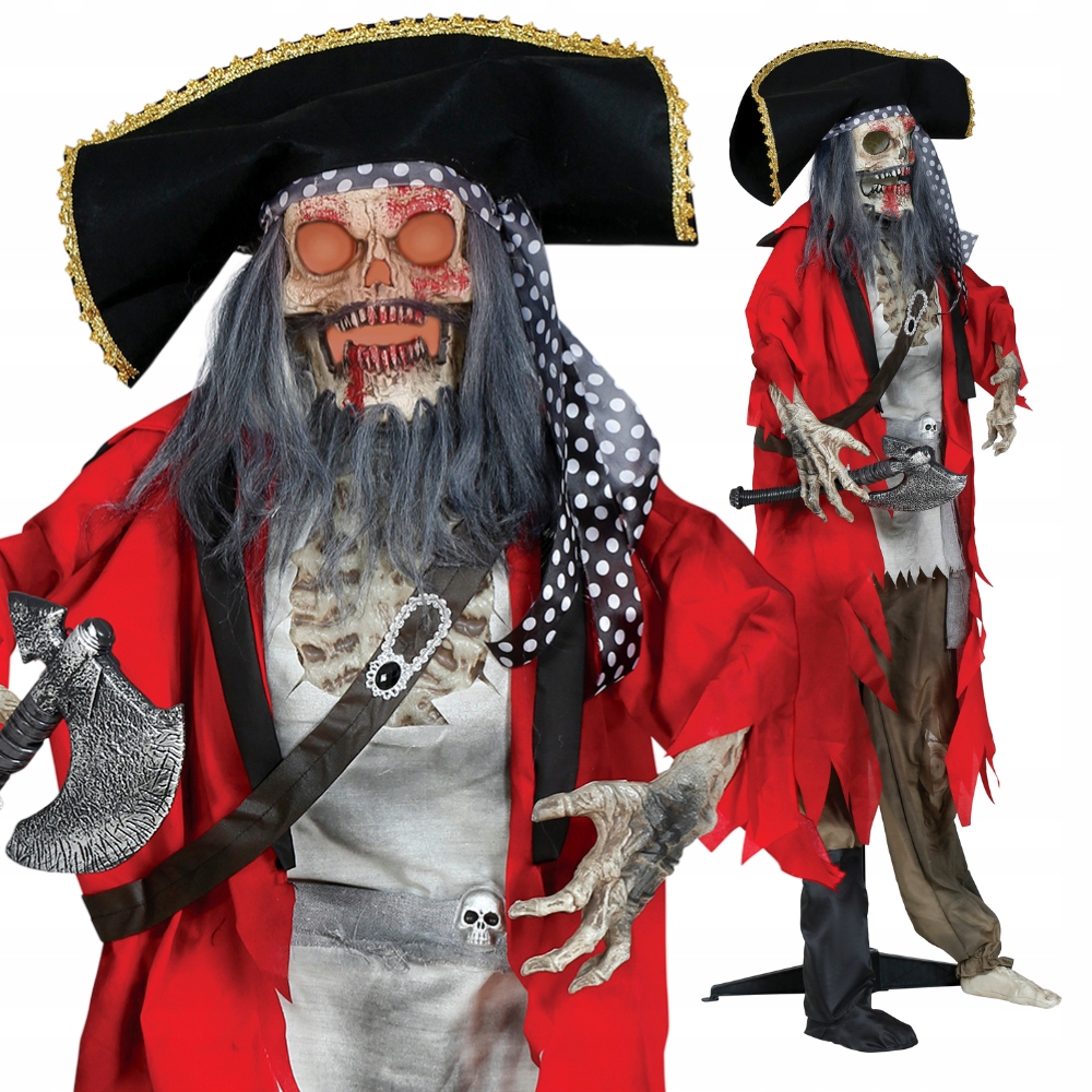 Kostra Piráta Kapitán Interaktívna dekorácia na Halloween 190 cm