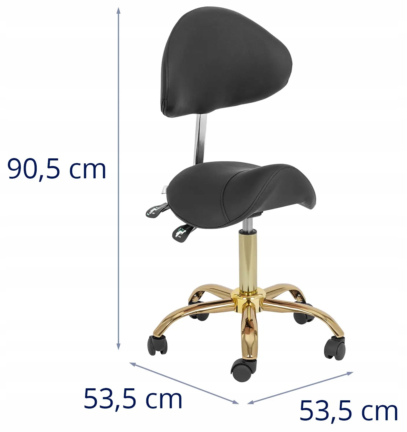 Taboret kosmetyczny krzesło siodłowe 51-65 cm 150 kg czarne Physa 10040832