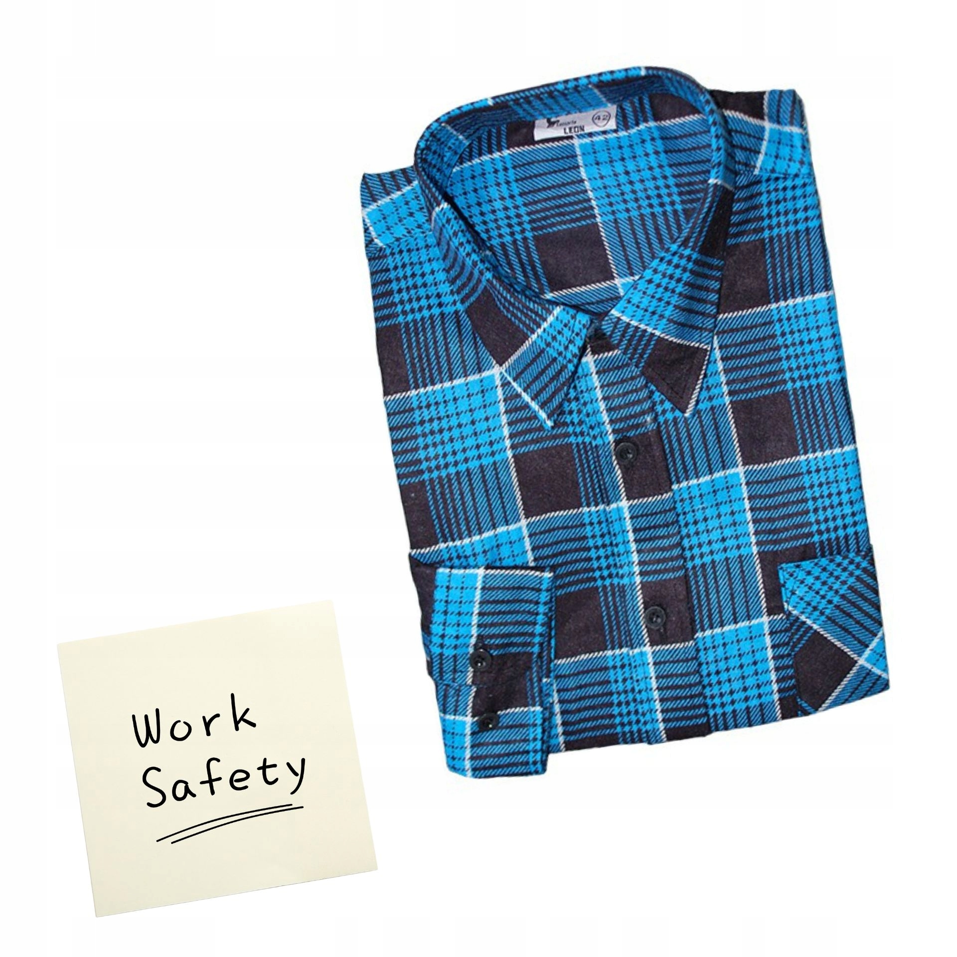 KOSZULA FLANELOWA męska robocza gruba WYSOKIEJ JAKOŚCI BAWEŁNA niebieska 46 Marka inna