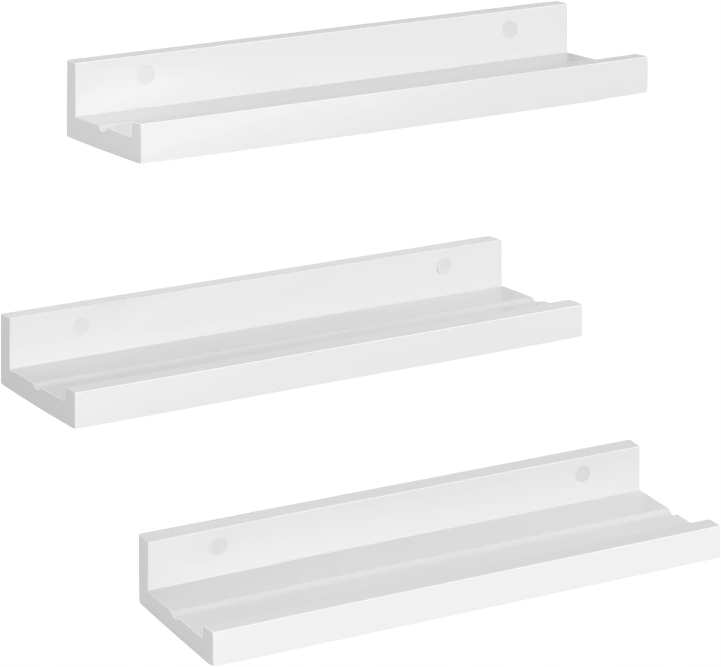 EUGAD PÓŁKA WISZĄCA ŚCIENNA ZESTAW 3 SZT BIAŁA REGAŁ WISZĄCY 40 x 12 x 5 CM