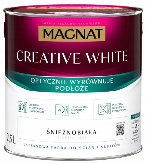 MAGNAT FARBA CREATIVE WHITE ŚNIEŻNOBIAŁA 2.5L