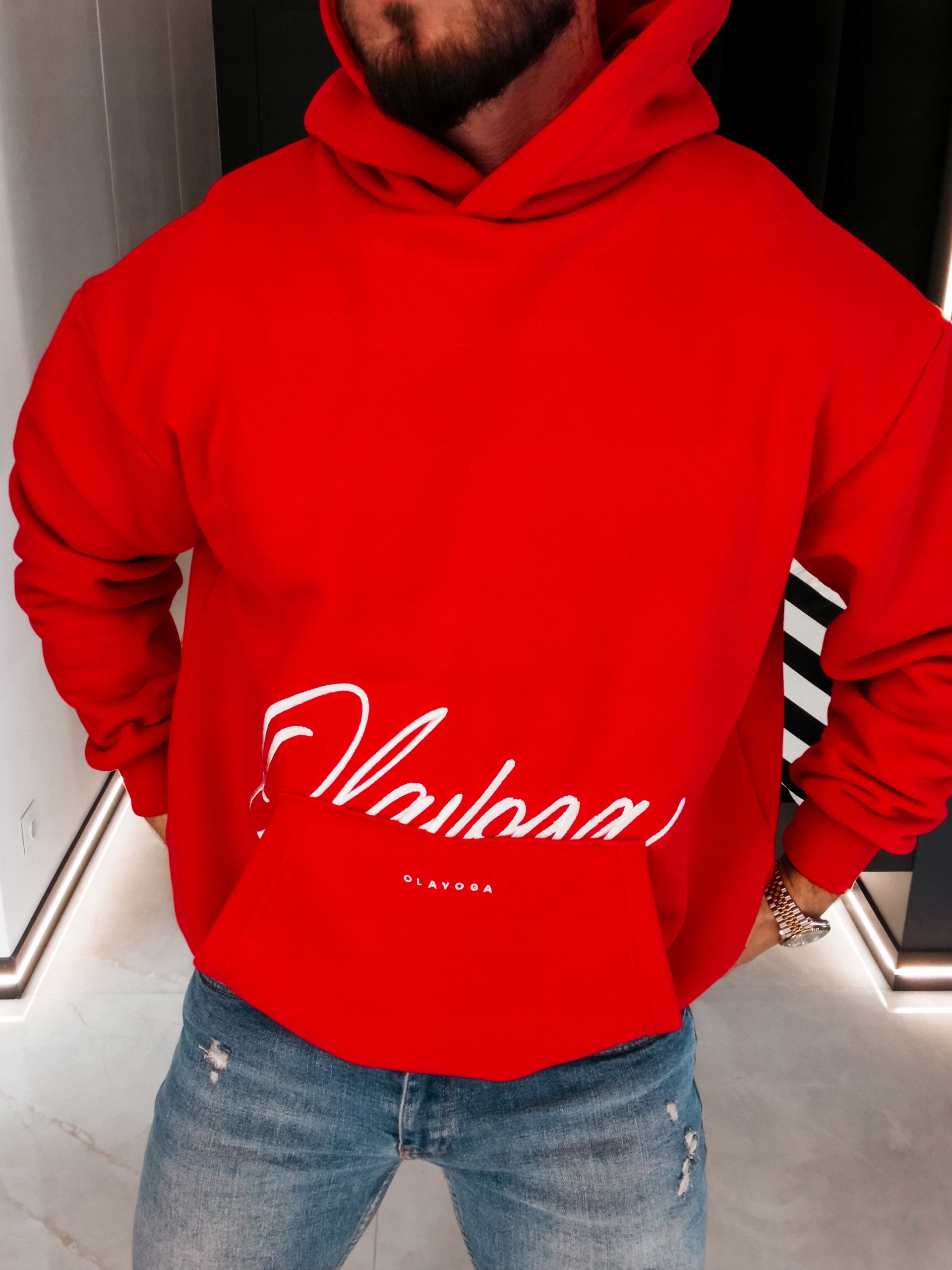 Pánská Mikina Ground Olavoga Červená XL