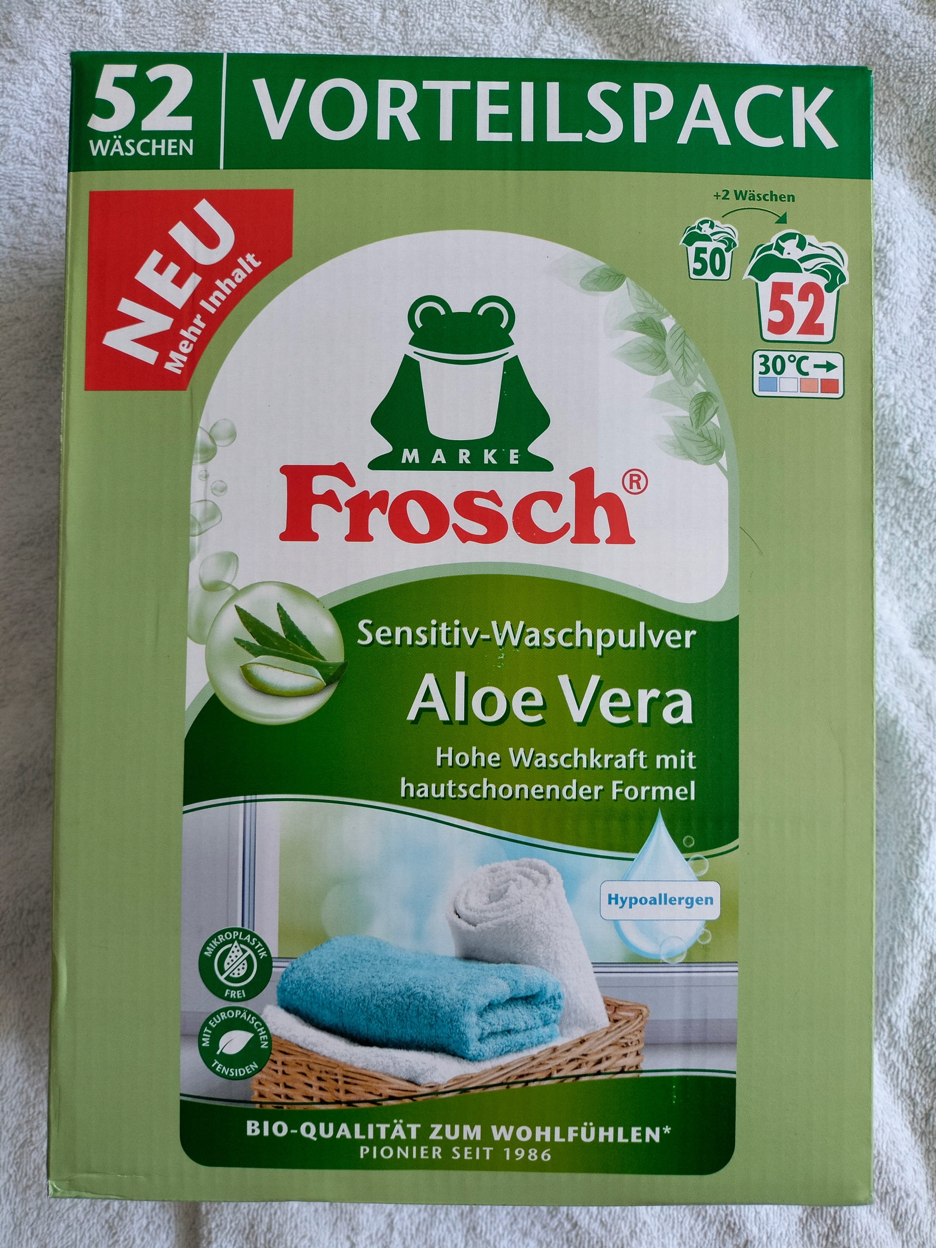 Prášek na praní Frosch hypoalergenní Aloe Vera 3,432 kg 52 praní