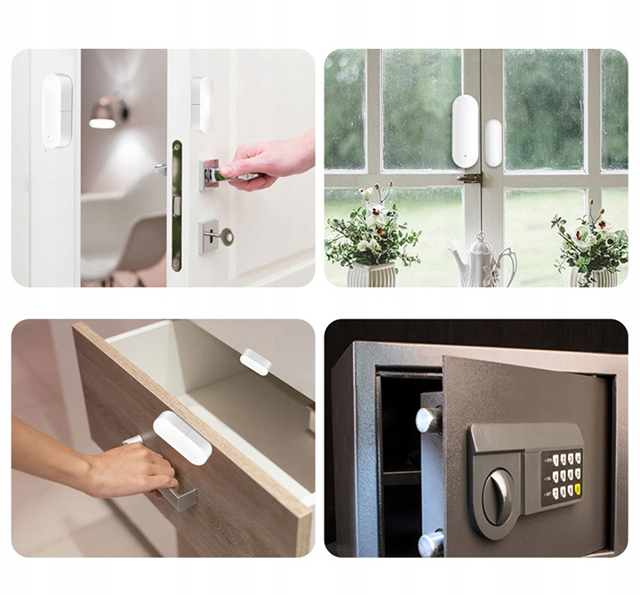 Czujnik OTWARCIA ZAMKNIĘCIA DRZWI OKNA NATĘŻENIE ŚWIATŁA WiFi Tuya SMART Zasilanie baterie