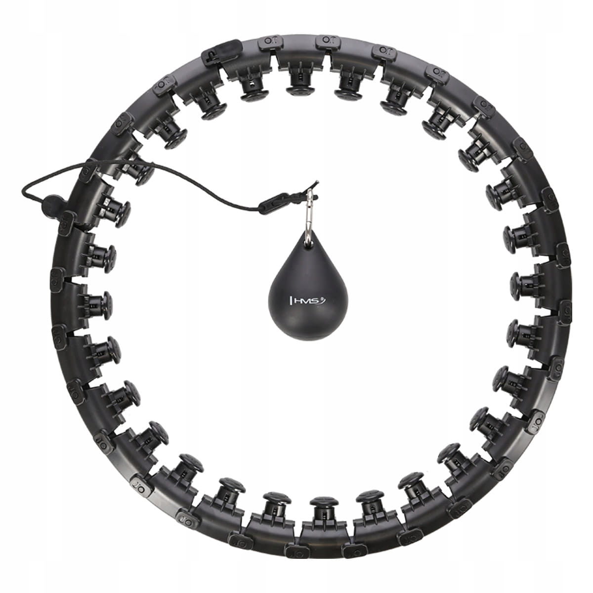 HULA HOP PLUS SIZE KOŁO ODCHUDZAJĄCE Z WYPUSTKAMI I OBCIĄŻNIKIEM HMS HHW12 Model HHW12