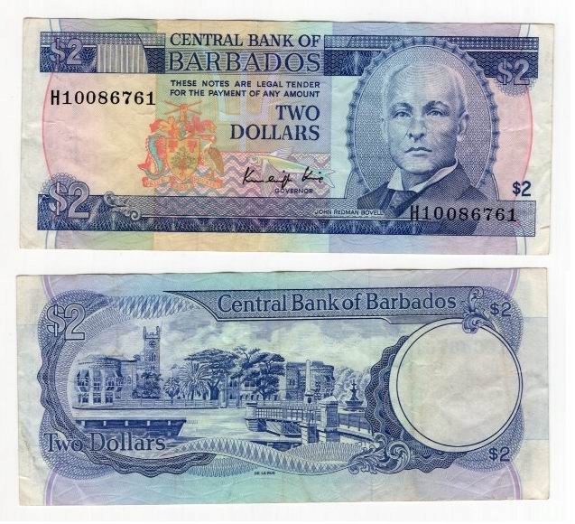BARBADOS 1988 2 DOLLARS