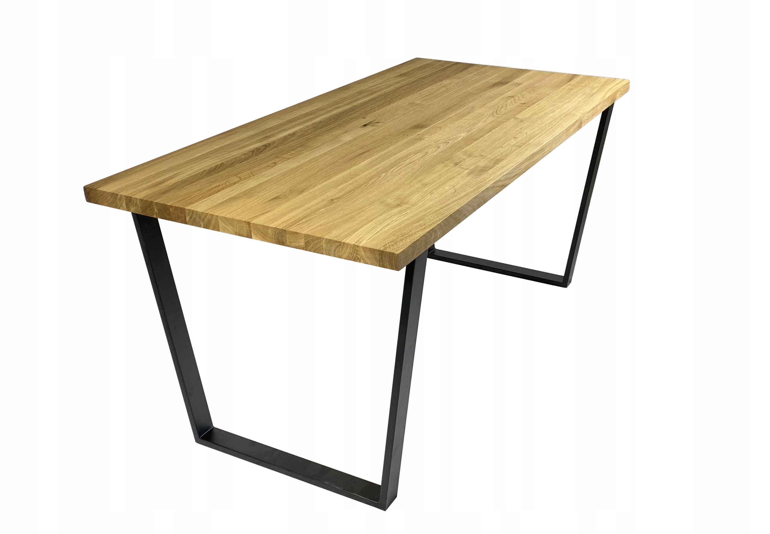 Stół dębowy olejowany lity dąb 160x83x4 cm Loft ręcznie robiony Nogi