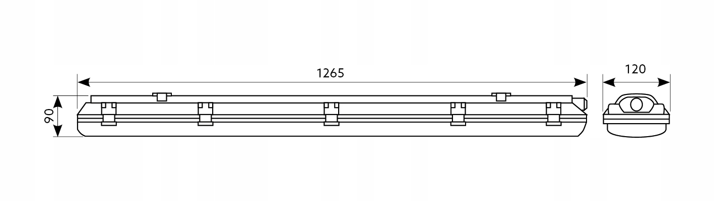 Oprawa hermetyczna lampa 120cm do Świetlówek LED Rodzaj sufitowa natynkowa