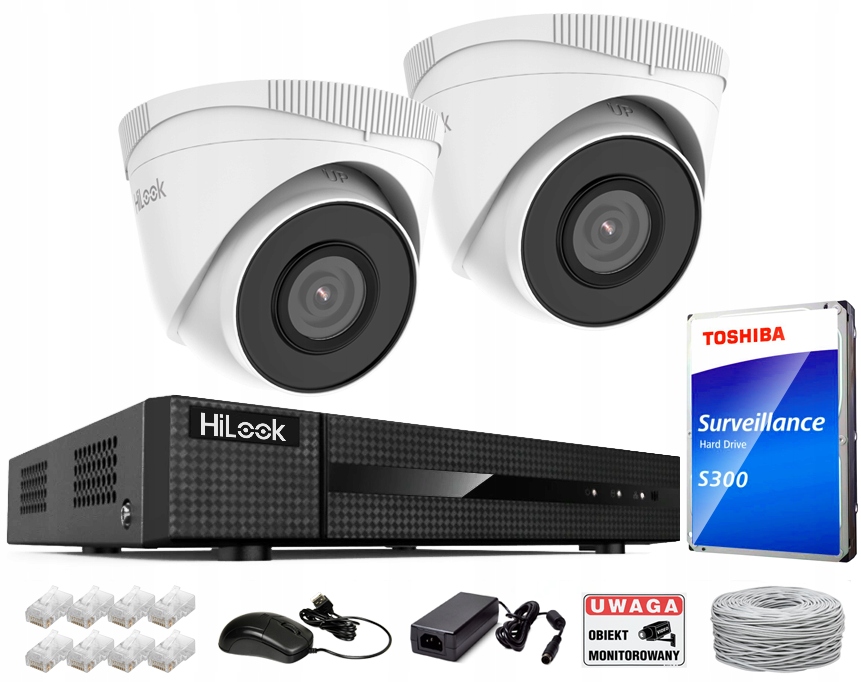 Sada onitoringu pro 2 kamery HiLook od Hikvision 5MPx Ip Poe rekordér