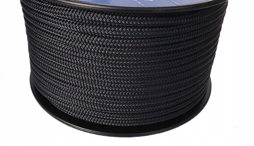 Lina Żeglarska Czarna 4mm x10m Cumownicza Kotwiczna Cuma Pleciona zRDZENIEM