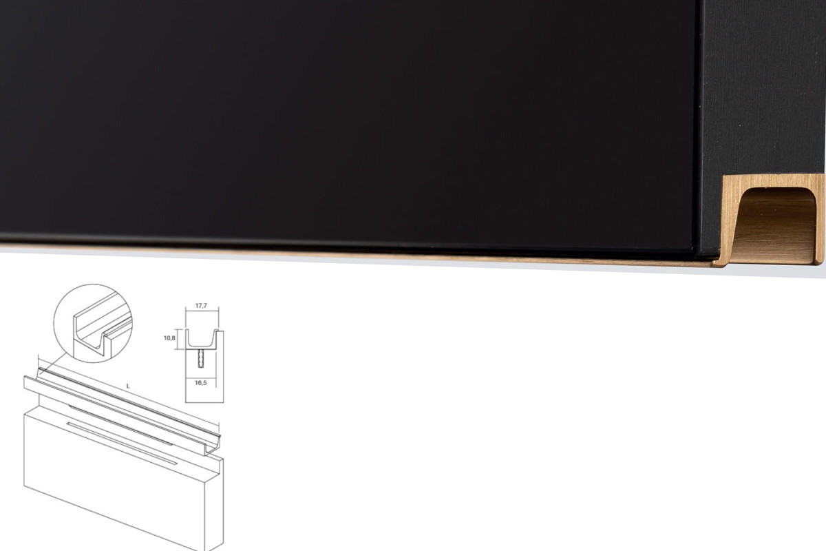 Nábytková úchytka Viefe 0163/897 kartáčovaná mosaz 0163897L618