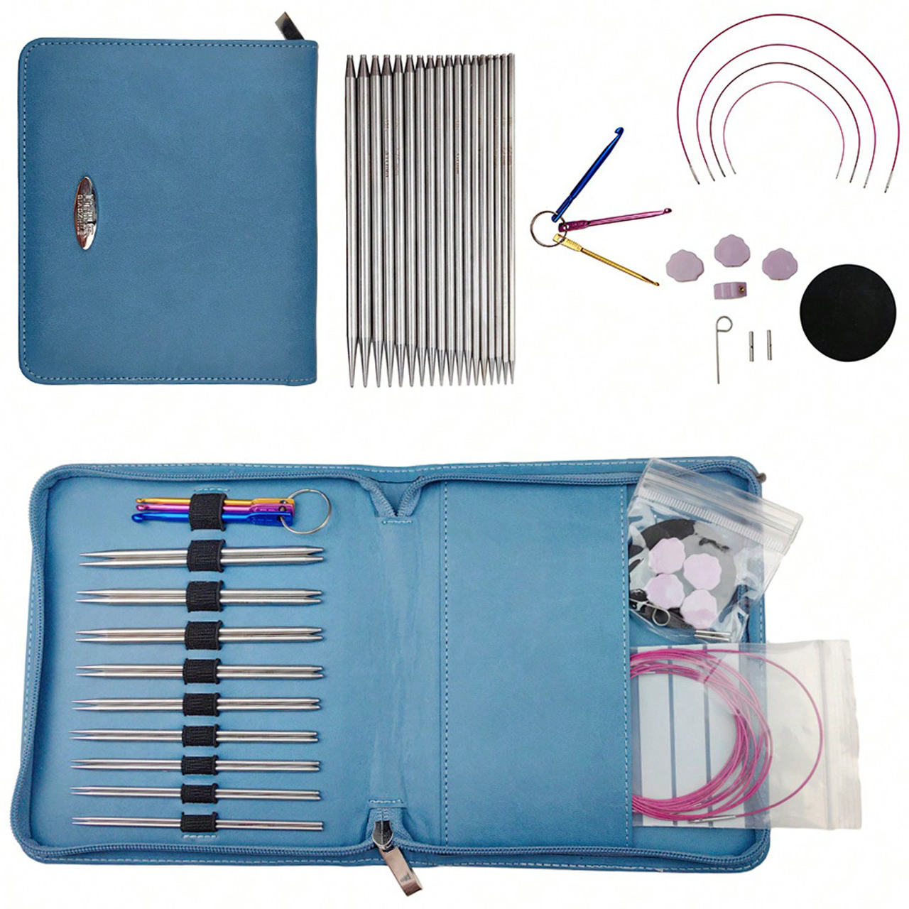 Dráty na vlasci s vyměnitelnými hroty výměnná sada 35 el. hliníkové