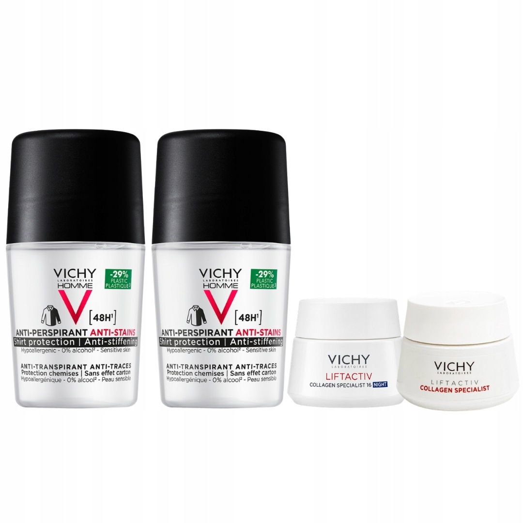 Antyperspirant w kulce Vichy Homme 48h przeciw śladom dla mężczyzn 50ml x2