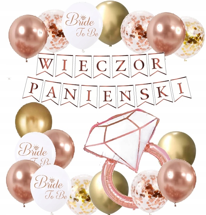 

Balony zestaw Dekoracji na Wieczór Panieński rose