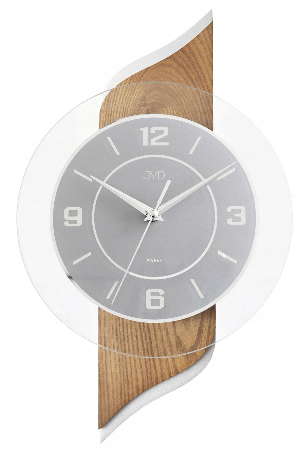 Tichý Drevený Sklenený Nástenný Hodinový Stroj NS22004.78