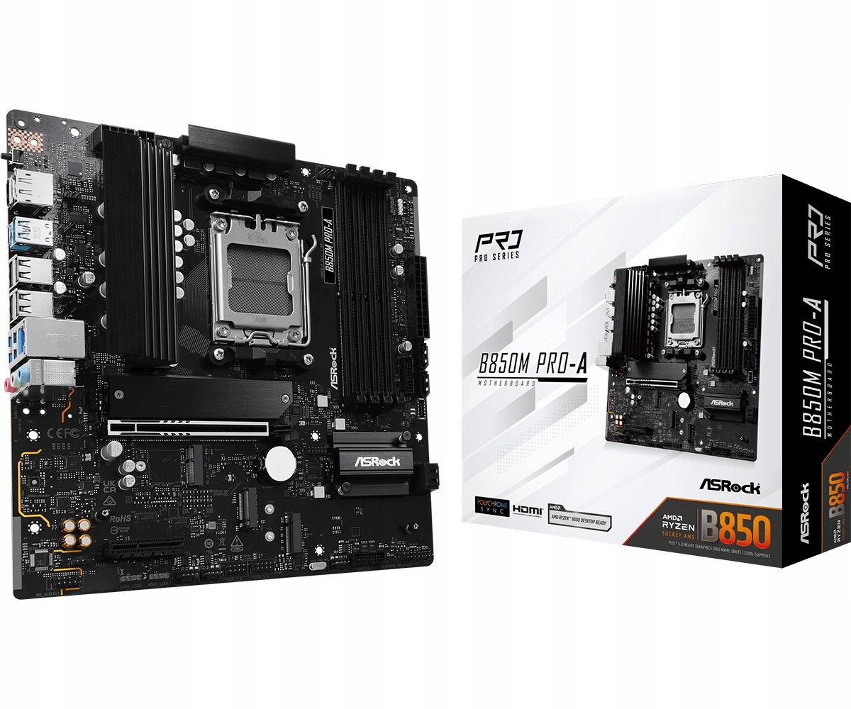 Základná doska ASRock B850M Pro-a AM5 DDR5 Micro Atx PCIe 5.0 M.2 2.5G Lan