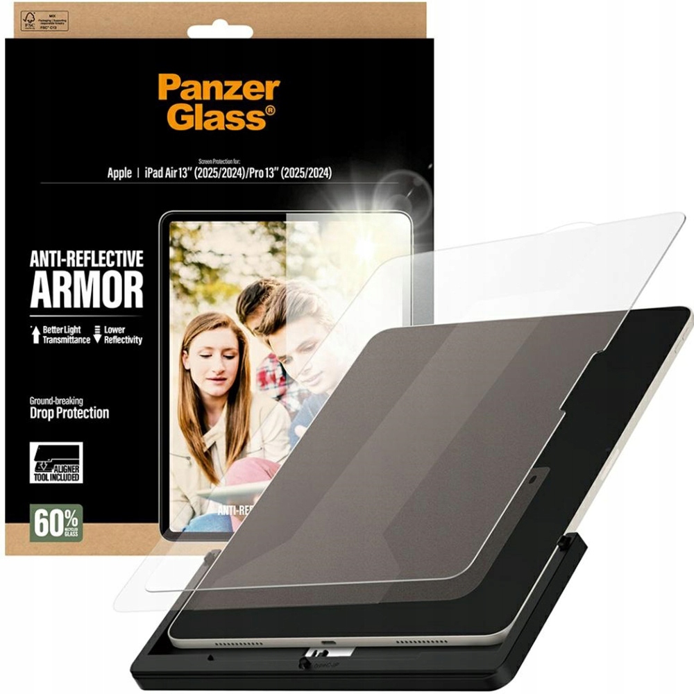 Tvrzené sklo PanzerGlass pro iPad Air 13" 2025/2024/Pro 13" 2024, ochranné sklo