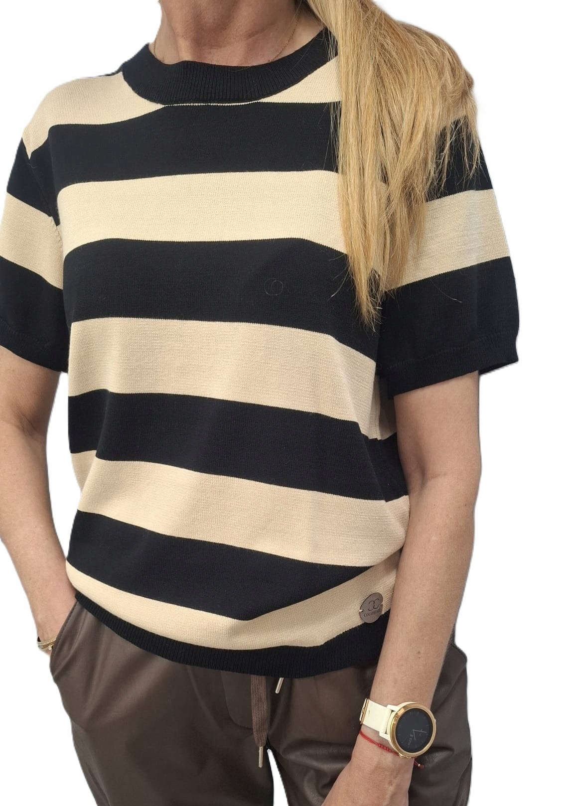 Cocomore Svetr Halenka s pruhy Hnědá Béžová Novinka